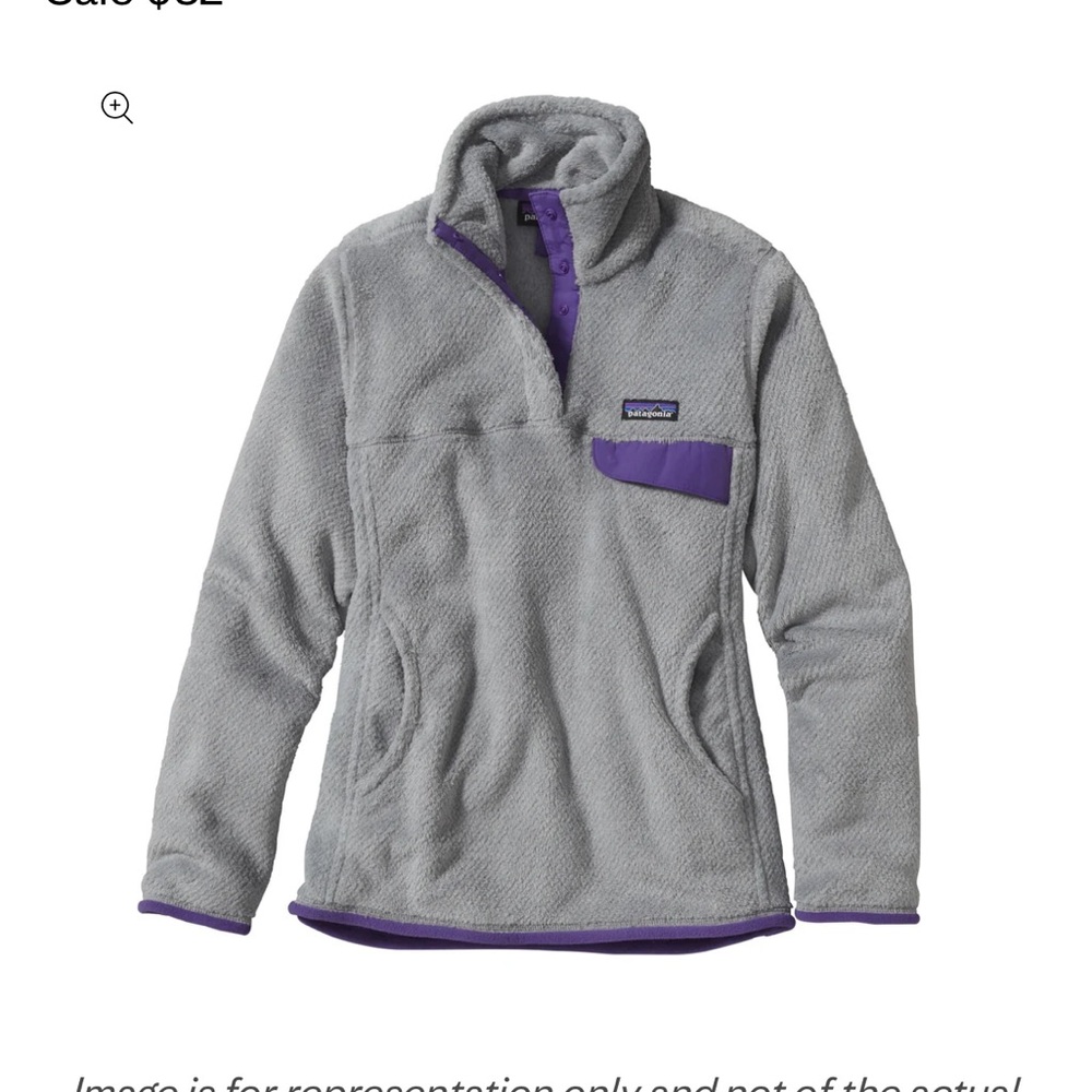 Patagonia Gray and Purple Snap-T Fleece